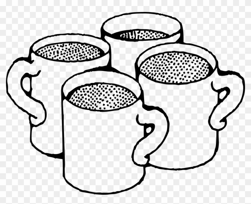 Hot Chocolate Clipart Hot Cup Tea - Cups Black And White Clip Art #298674