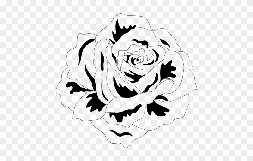 Blooming Rose Head Black Icon - Rosas Vintage #298781