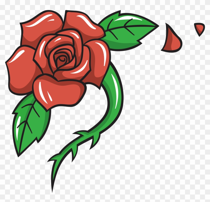 Garden Roses Beach Rose Cartoon Clip Art - Cartoon Flower Rose Png #298811