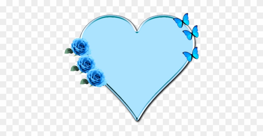 Heart - Blue Clipart Roses And Butterflies #298836