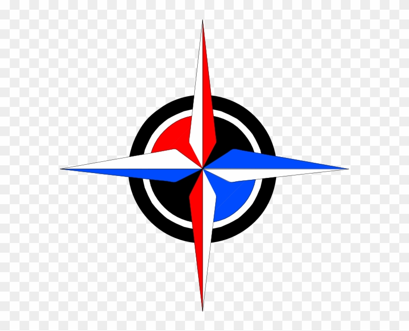 Blue & Red Compass Rose Svg Clip Arts 594 X 601 Px - Compass Rose #298837