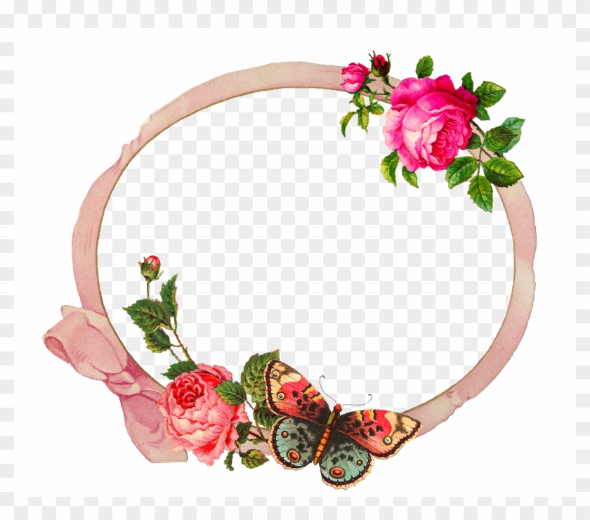 Border Illustration And Decorated It With Roses - Garden Roses #298871