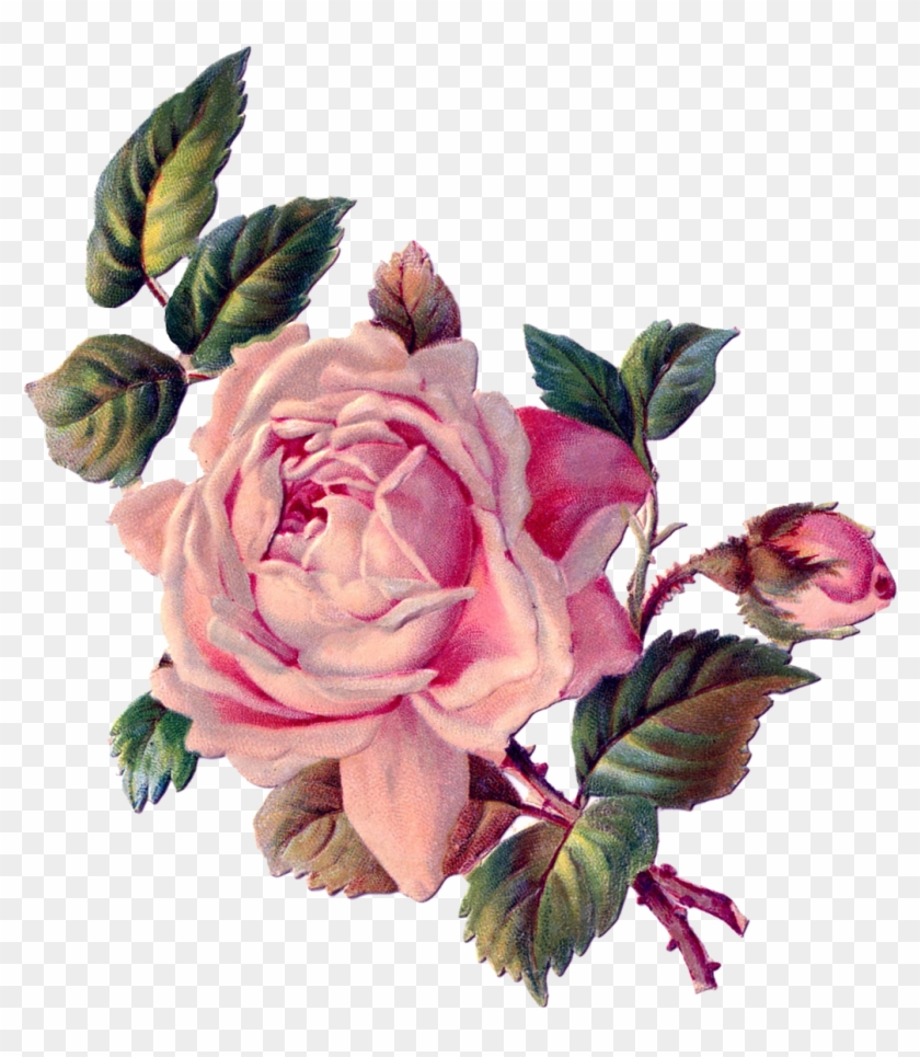 Clip Art - Vintage Mothers Day Card Roses In Newsprint Jumbo & #298882