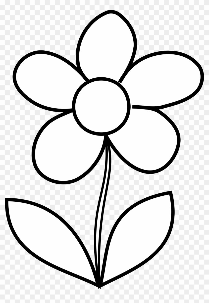 Simple Flower Bw By @malenki, Simple Flower From Hakanl - Outline Of A Flower - Free Transparent PNG Clipart Images Download