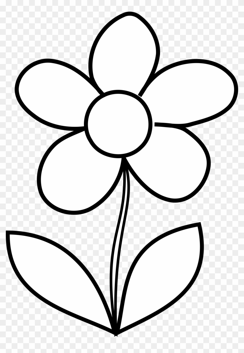 Simple Flower Bw By @malenki, Simple Flower From Hakanl - Outline Of A