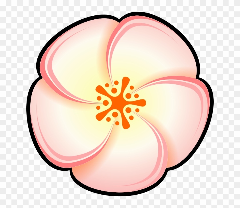 Peach Flower Clipart - Colored Flower Clipart #298996