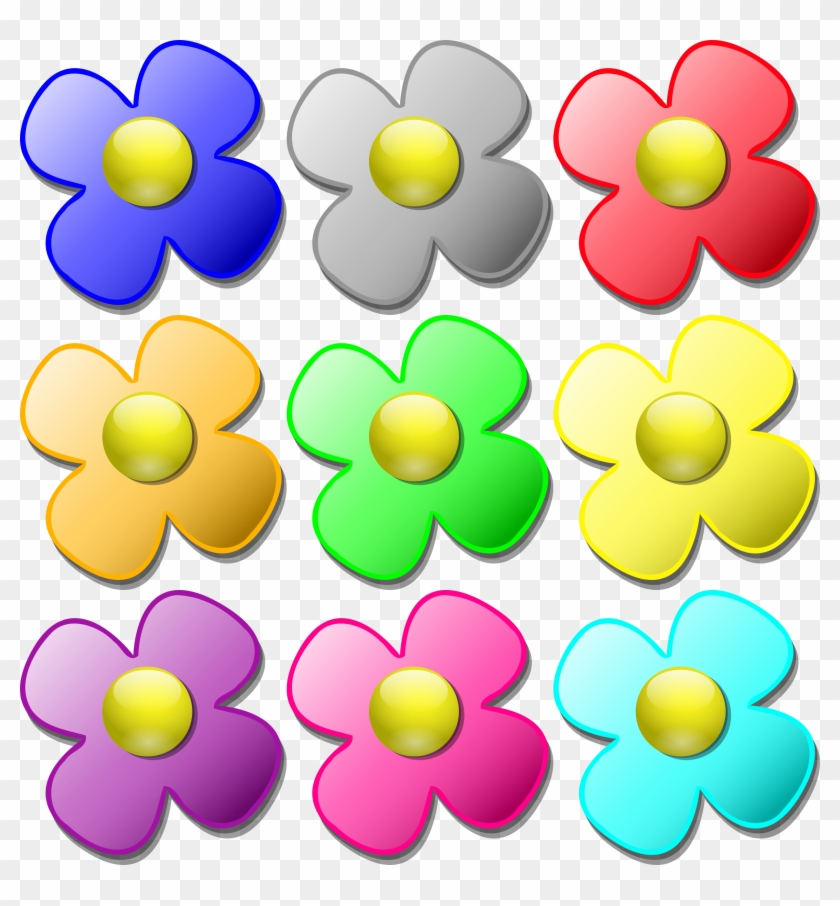 Color Flowers Clip Art Printable Coloring Pages Free Colorful Flower 