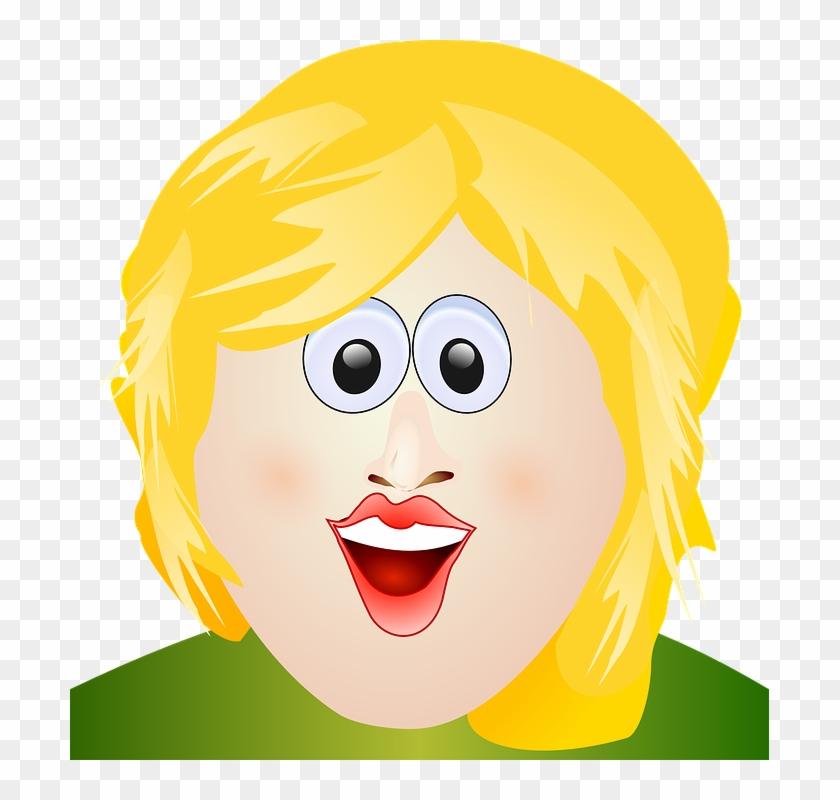 Short Hair Clipart Mom Face - Ugly Blonde Cartoon Girl #299167