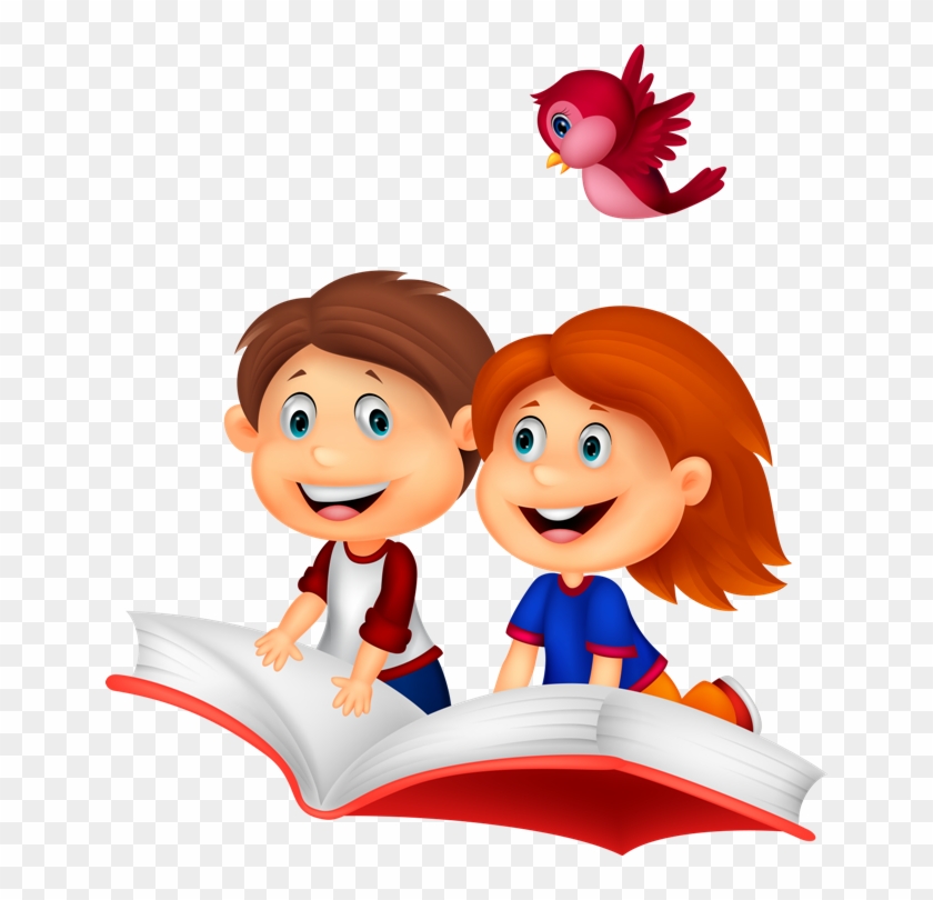 Discover Ideas About Children Cartoon - Niños Volando En Un Libro #299263