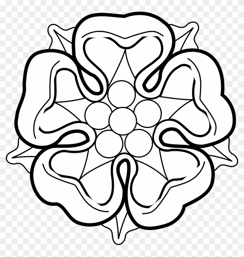Roses Clip Art - Yorkshire Rose Black And White #299307