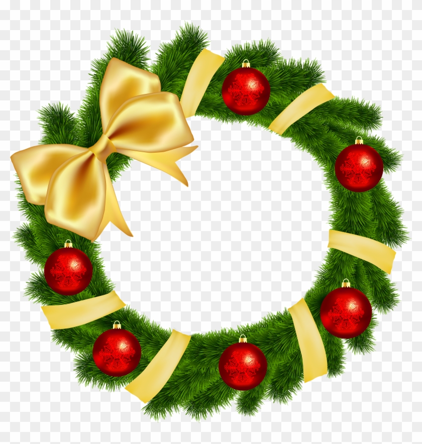 Wreath Clipart Bow - Christmas Wreath Clipart Transparent #299550