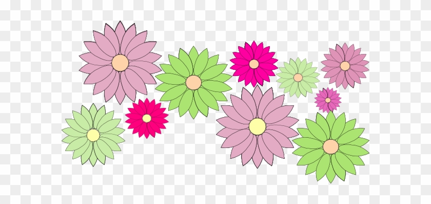 White Flower Green Center Clipart Png - Clip Art Flower Chain #299571