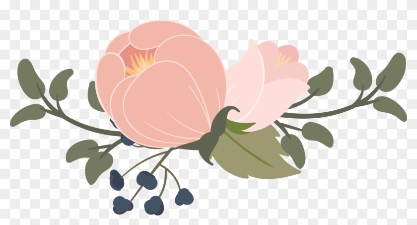 Flowers Scalable Vector Graphics Watercolor Painting - Blush And Navy Flower Png #299645