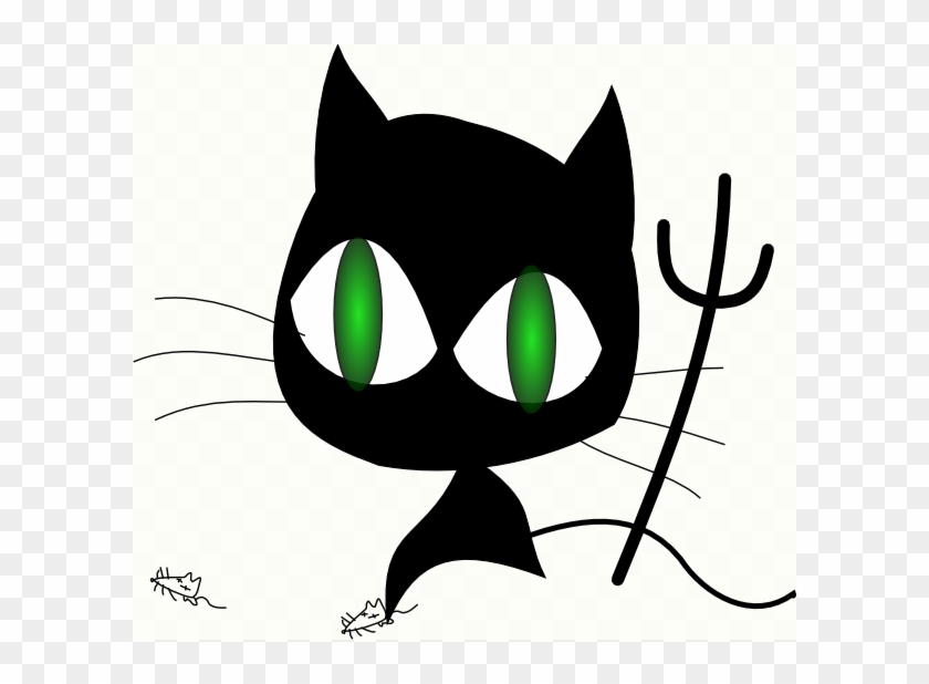 Free Vector Wicked Cat Clip Art - Halloween Gato Negro Png #299690