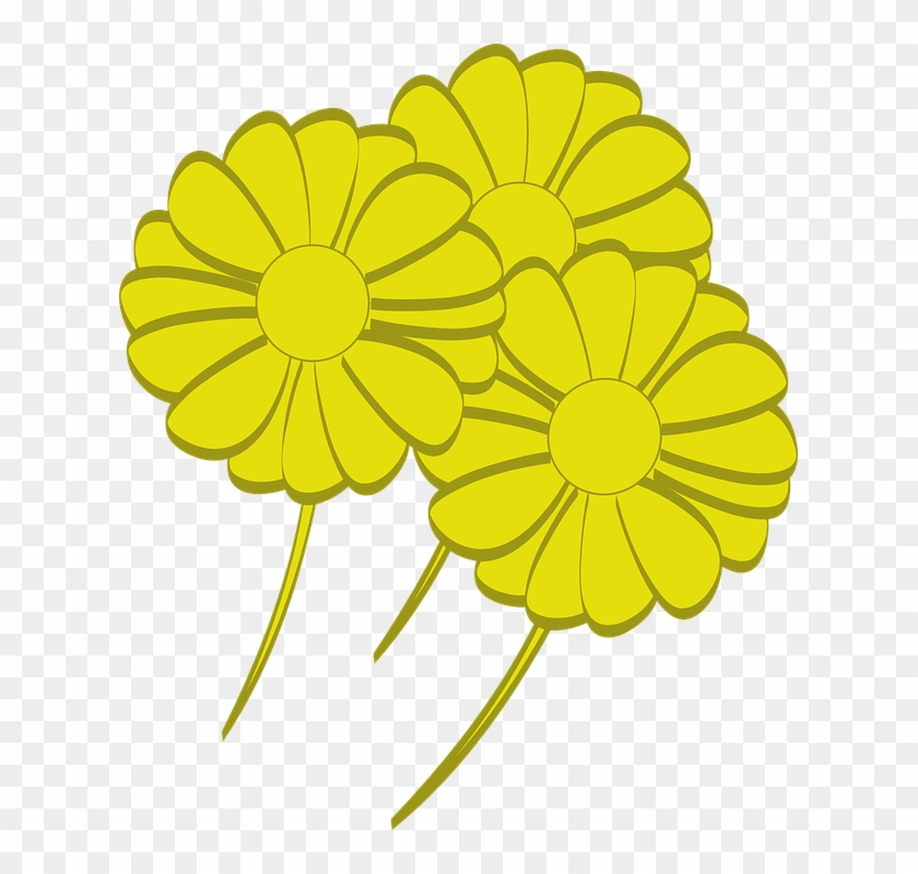 Spring Flowers Clipart 13, - Desenhos De Flores Amarelas Png #299700