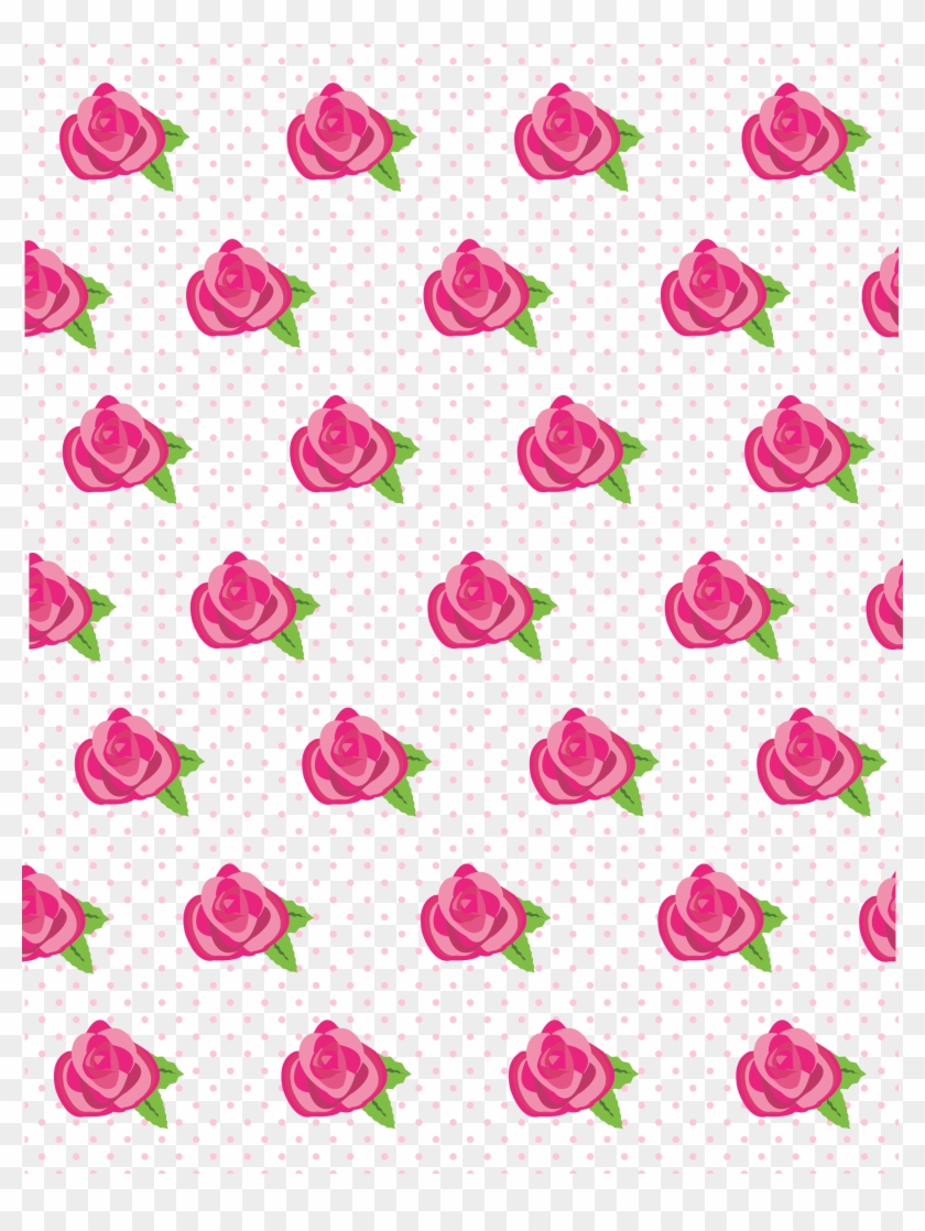 Rose Flower Polka Dot Background Baby Pink White - Paper #299710