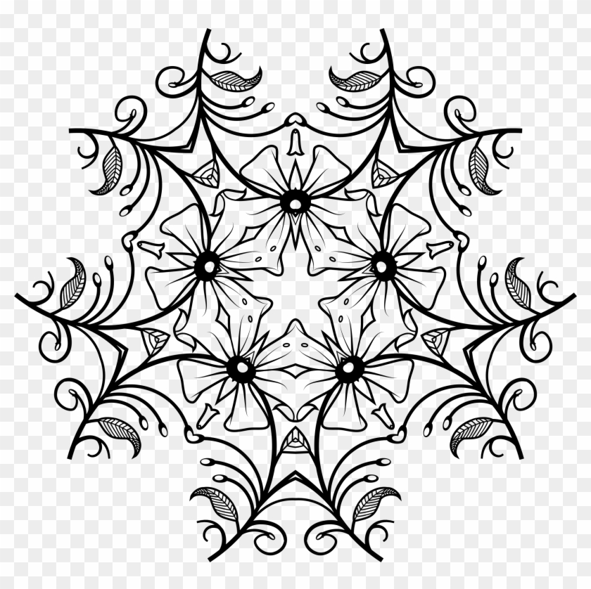 Clipart Black And White Floral Design - Detalhes Em Preto E Branco #299765