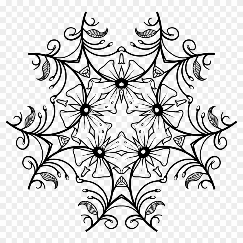 Clipart Black And White Floral Design - Detalhes Em Preto E Branco #299765