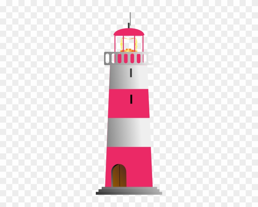 Pink And White Lighthouse Clip Art - Black Striped Lighthouse Shower Curtain #299804