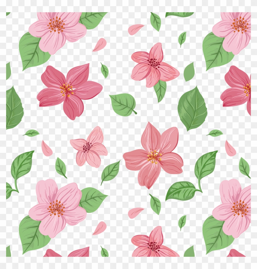 Pink Flowers Euclidean Vector - พื้น หลัง ดอกไม้ การ์ตูน ย #299866