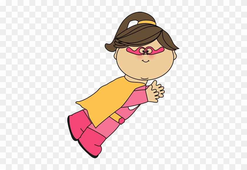 Superhero Girl Flying - Clip Art #299894