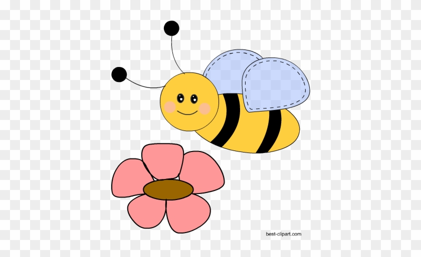 Free Bee And Flowers Clip Art - Honey Bee #299933