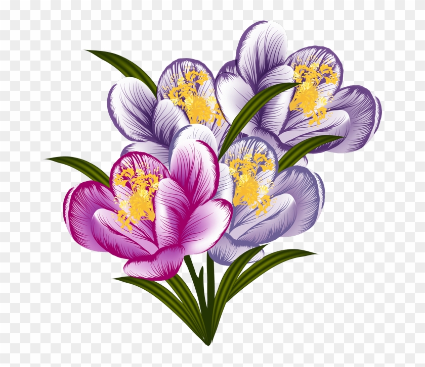 Beautiful Flowers - Page - Designart - Vector Purple Flowers - Floral Art Canvas #300137