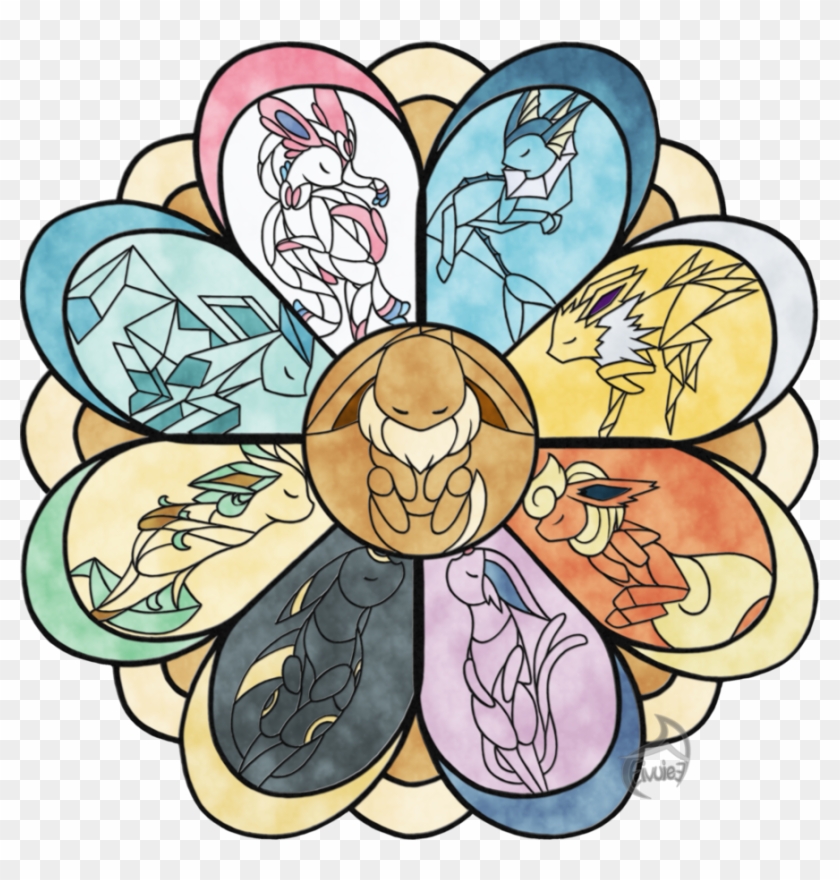 Eeveelutions In Stained Glass - Eeveelutions In Stained Glass #300159