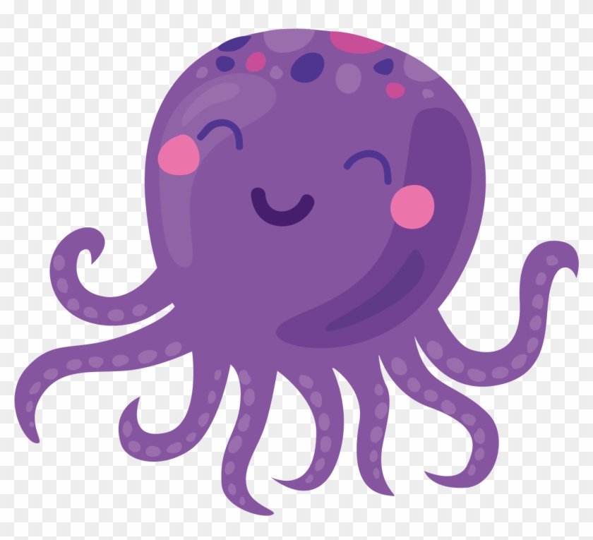 Octopus Cartoon Icon - Cartoon Octopus Purple Png #300198