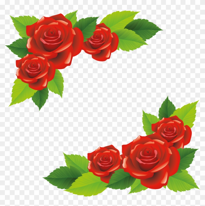 Flores Y Letras Para Decoupage - Png Rose Flowers Borders #300205