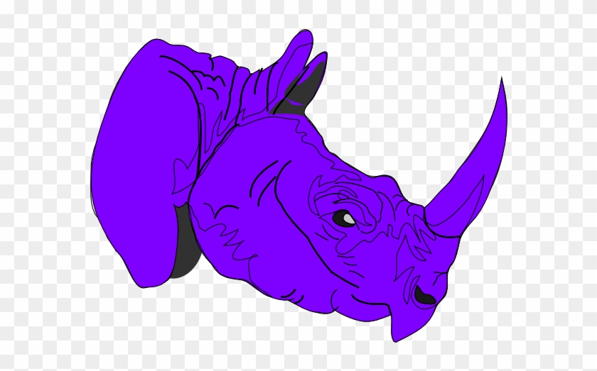 Purple Regents Rhino Clip Art - Purple Rhinoceros #300215