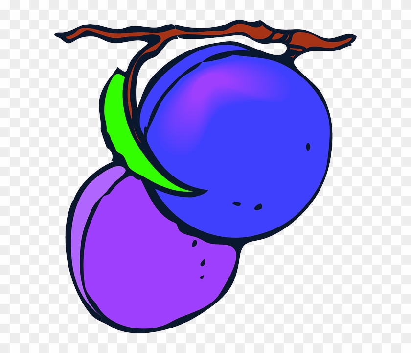 Food, Fruit, Cartoon, Purple, Plant, Plum, Plums - Plums Clip Art #300288