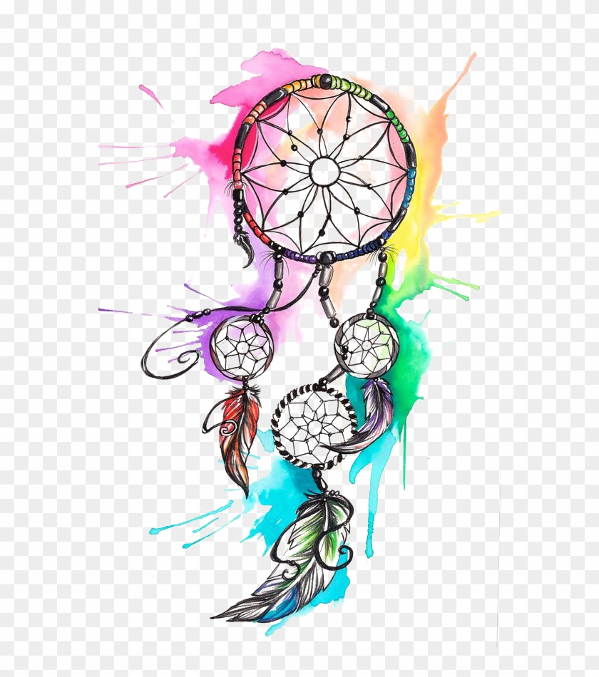 Dreamcatcher Tattoo Clip Art - Watercolor Dreamcatcher #300289