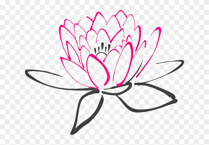 Water Lily - Google Search - Drawing Black And White Flower Clip Art #300294