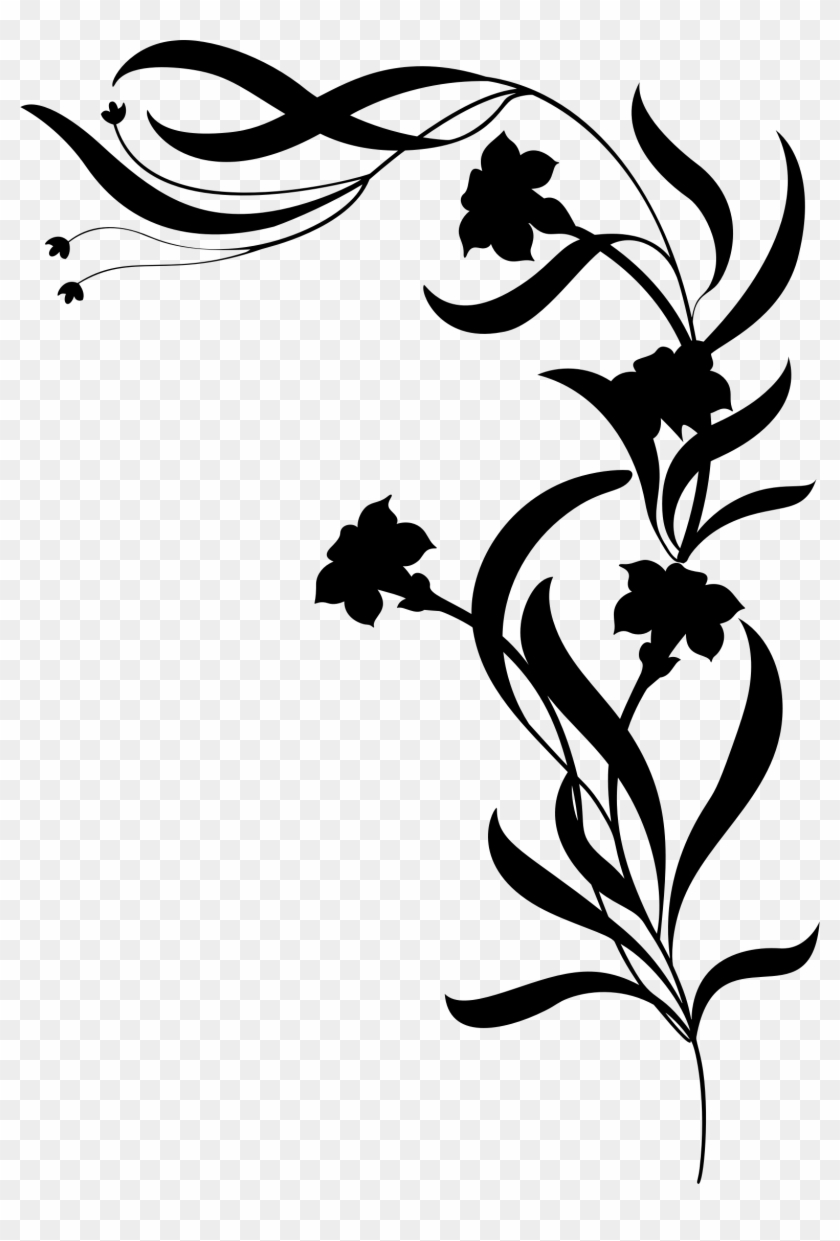 Big Image - Floral Border Silhouette Png #300439