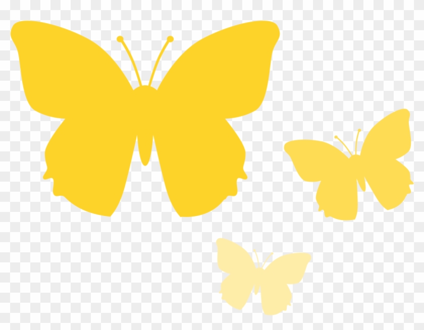 Yellow Butterfly Clip Art - Yellow Butterfly Silhouette Png #300521