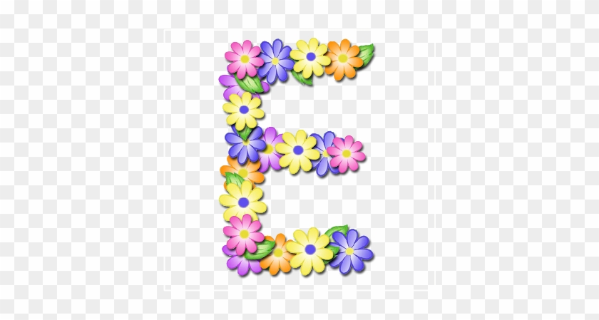Alphabet With Flowers For School Uppercase Letter Free - Letra E En Flores #300594
