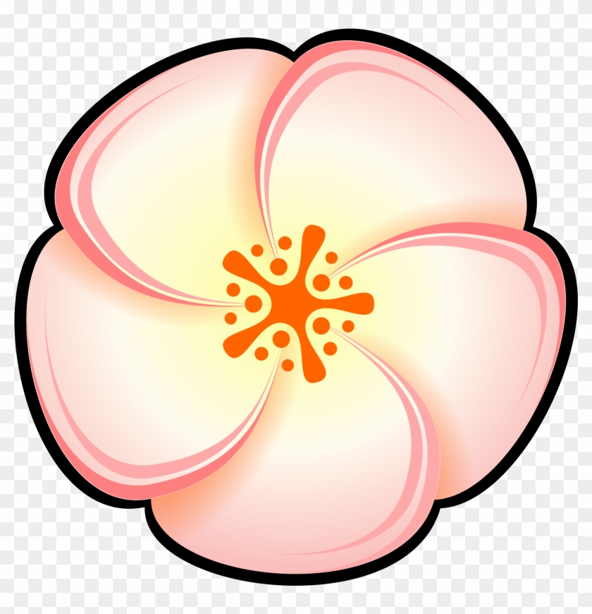 Peach Flower Clip Art - Peach Flower Clip Art #300631