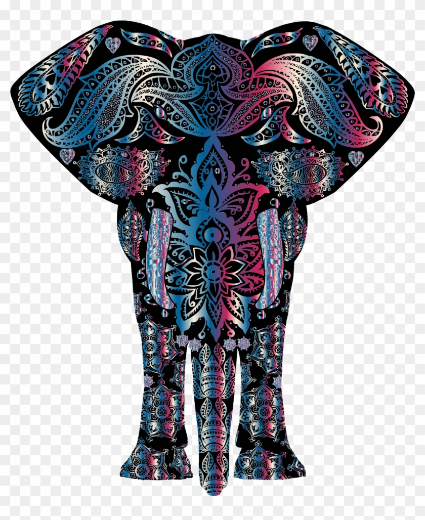 Floral Pattern Elephant - Colorful Elephant #300701