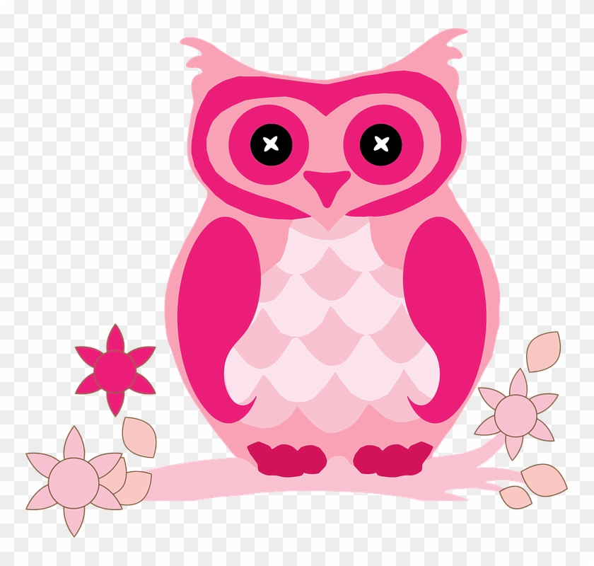 Baby Owl Clipart 18, - Pink Owl #300756