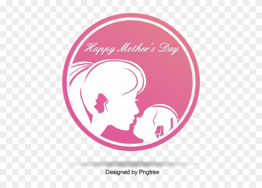 Feliz Dia Da Mãe Cor De Rosa Fundo Etiqueta Livre Png - Mother #300793