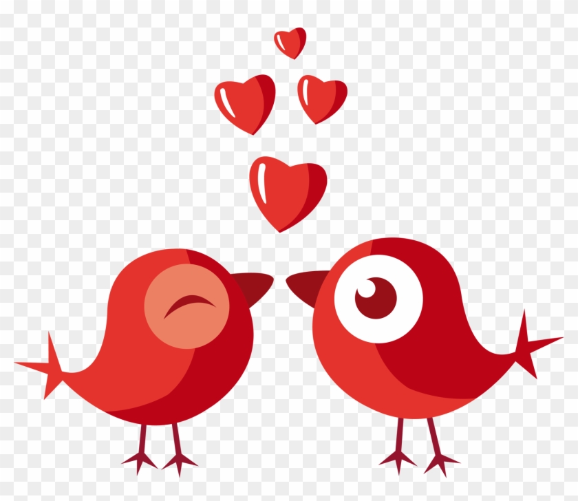 Love Valentines Day Romance Wallpaper - Love Birds Cartoon #300815