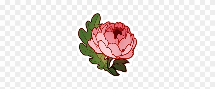 An Earth Toned Peony Sticker Made For Sticker Mule's - Red Ginger #300952