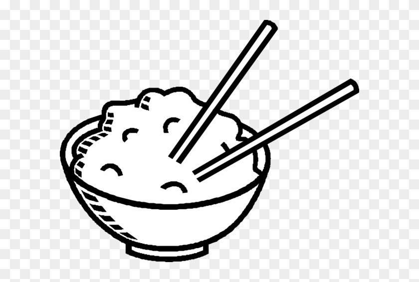 Rice Bowl Black And White Clip Art At Clker - Rice Clip Art #300974
