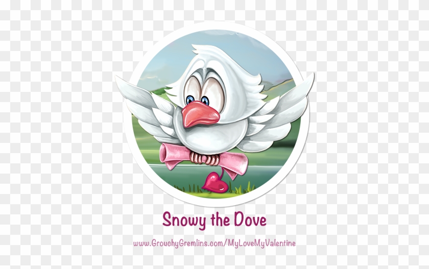 Snowy The Dove That Carries Love Letters To Your Sweetheart - Cartoon #300980