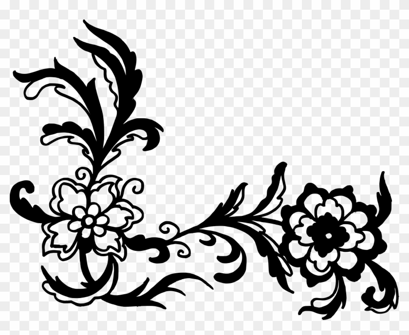 Flower Black And White Clip Art - Flower Black And White Clip Art #301060