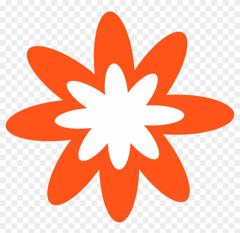 Free Dark Orange Burst Flower - Clip Art #301063