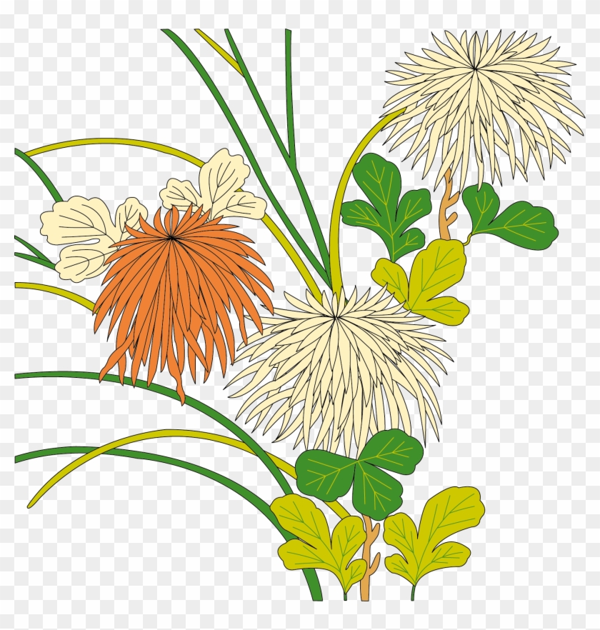 Chrysanthemum Ukiyo E Clip Art - Ukiyoe Png #301107