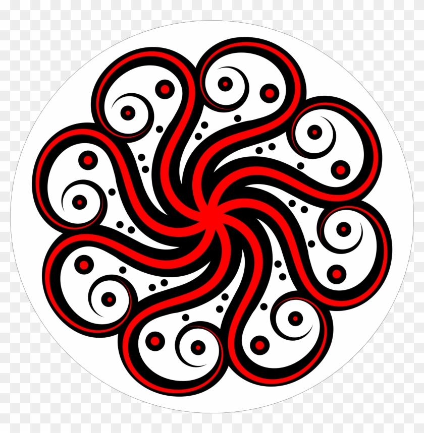 Black-red Abstract Octopus By @urtica555, A Black, - Red #301164