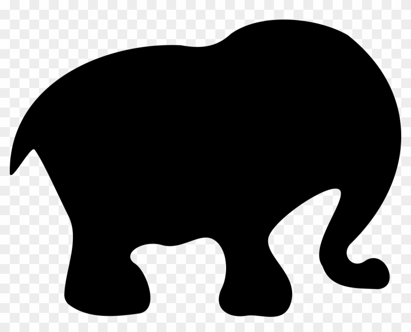Onlinelabels Clip Art - Silhouette Of An Elephant #301496